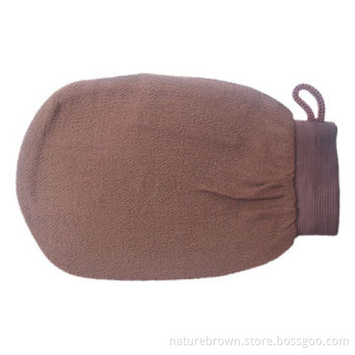 Exfoliating gloves, before apply tanning lotion